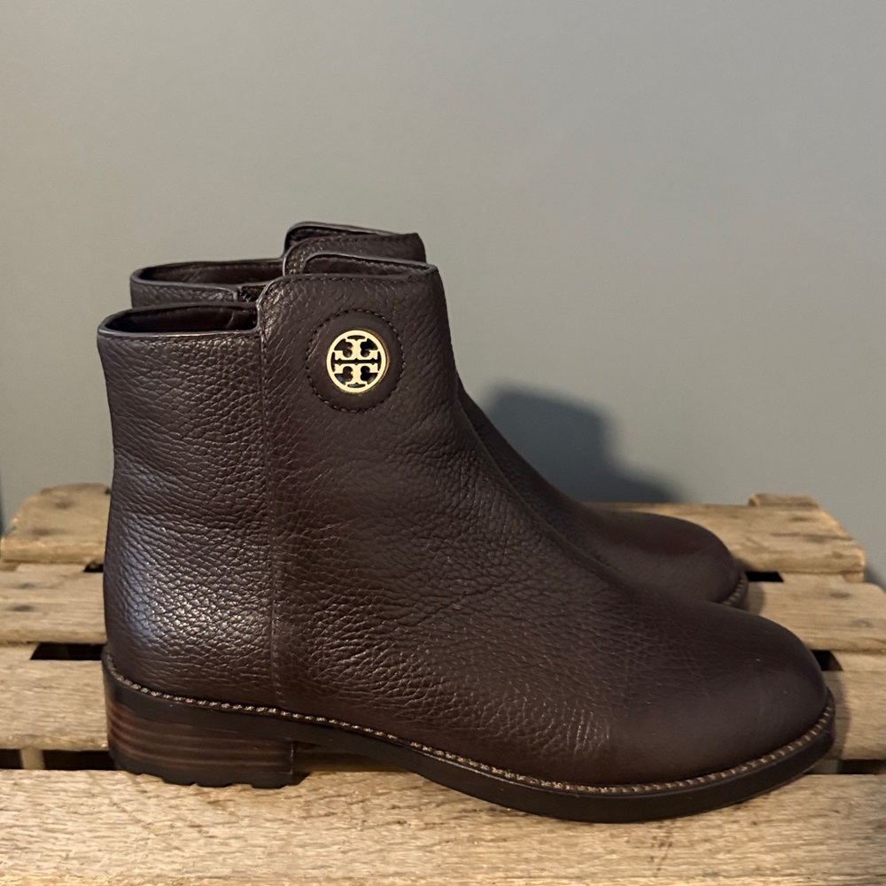 Tory‎ Burch Junction Leather Ankle Boots Size 8 A26 - Picture 5 of 10